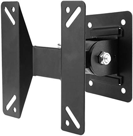 Supporto da Parete per TV Girevole e inclinabile, Adatto alla Maggior Parte dei televisori e Monitor a Schermo Piatto LED, LCD e da 14 a 27 Pollici, spaziatura dei Fori 75X75-100X100 mm, Fino a 10 k