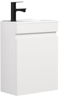 Kometmöbel Gäste-WC Waschtisch Set 40 cm Badmöbel Vormontiert Klein Waschbecken mit Unterschrank (Hochglanz Weiß)