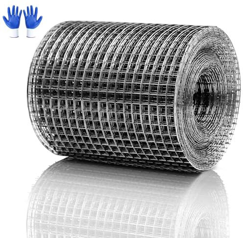 Mbsomnus Drahtgitter Feinmaschig Wühlmausgitter 10 cm x 6,5 m Maschendraht Rolle Verzinkt Volierendraht Kaninchendraht Maschenweite 6 mm Drahtgeflecht für Hasendraht Garten Hochbeet Füllen Lücken