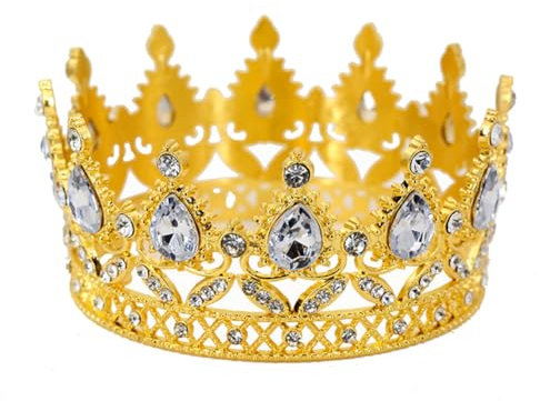 LICHENGTAI Krone Tortendeko, Vintage King Prinzessin Strass Krone Kuchen Topper Dekoration Wiederverwendbare Cake Topper Tortendeko für Geburtstag Party Hochzeit Kuchen Prinzessin Kopfschmuck Zubehör