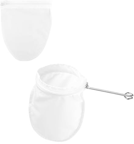 1 pcs Ultra Fine Mesh Mesh Sieve Reusable Strainer with Stainless Steel Handle Juice Strainers with Zipper Extra Fine Strainer Bag for Nut Milk Coffee Juice Cheese,Sieve