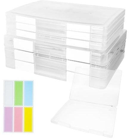 6 Pcs Expandable Plastic A4 File Boxes, Dustproof and Waterproof Clear Document Folders with Snap Closure for Office, School, Home
