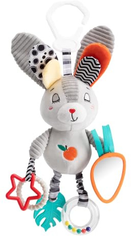 Baby Hanging Toys 0-12 Months - Interactive Stroller & Car Seat Toy with Jingle Sounds, Clinking Rings & Detachable Links | Safe Developmental Toys for Activity Gyms, Infant Baby Crib Mobile