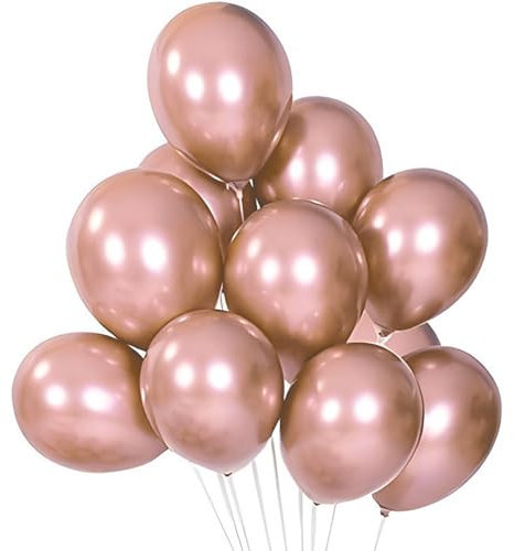 Tourima 20 Stück 10 Zoll Metallic Luftballons Rosegold Set, Ballons Rosegold für Geburtstag Luftballons Hochzeit Verlobung Babyparty Dekoration Jugendweihe Deko, Helium Balloon Gas, Geburtstagsballon