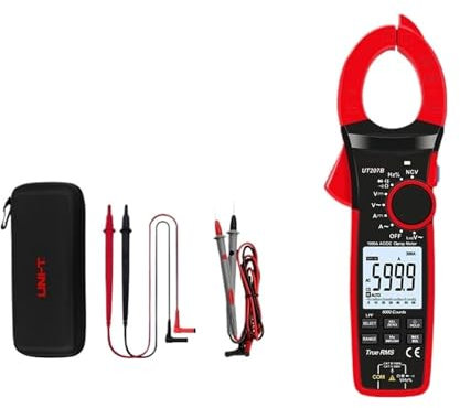 TIEOAXFT Pinza amperimétrica Digital de Verdadero Valor eficaz de 1000 A, voltímetro de 1000 V CA/CC, amperímetro, Pinzas, UT206B, UT207B, UT208B, Prueba de Corriente de Entrada LPF ACV(UT205E)