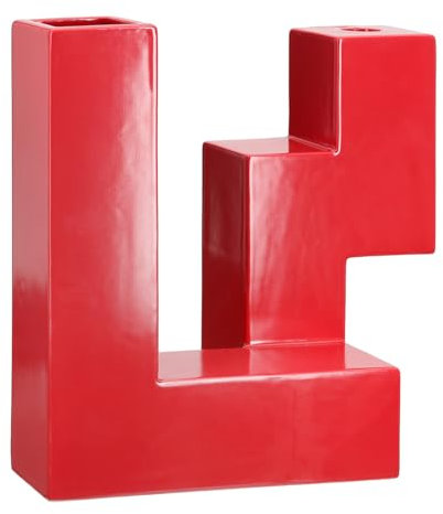GILDE Kerzenleuchter Vase Patras - Keramik - matt rot - Höhe 26cm x Breite 26 cm - Dekoobjekt