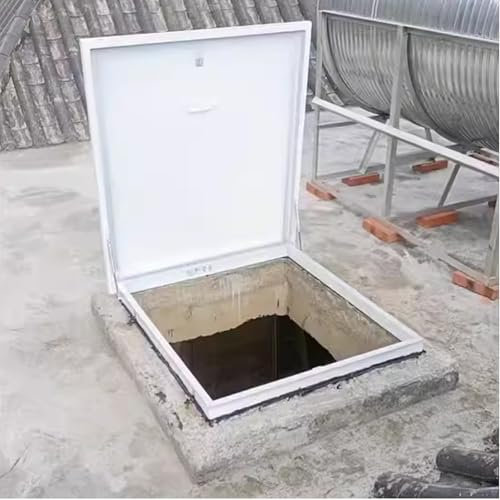 HTERBPOY Dachluke Aluminium, Kellerfenster, mit Verriegelungsschlitz und Griff for Dächer(50x90cm/19.7x35.4in)