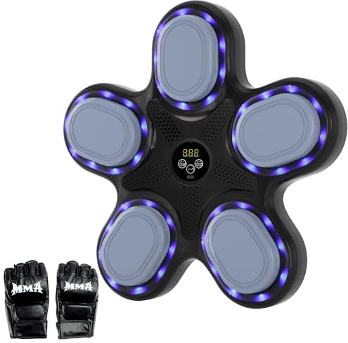 Topteng Music Boxing Machine, 9 Modi, 9 einstellbare Geschwindigkeiten, Intelligentes Zählfunktion, Punching-Zielscheibe für Verschiedene Fitnesslevel, Professional und tägliches Training