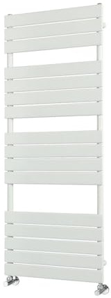 Milano Lustro White Flat Panel Heated Towel Rail - 1500mm x 600mm