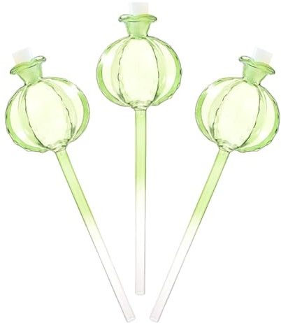 Homoyoyo 3 Stück-Pack Selbstbewässernde Wasserspitzen aus Borosilikatglas Transparenter Bewässerungskugel mit Sichtbarem Wasserstand für Pflanzen im Bonsai und Hausgarten