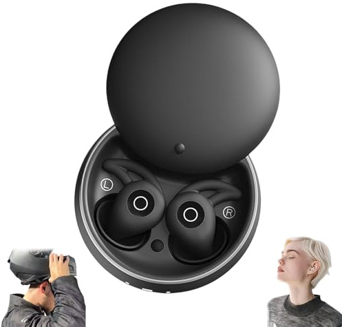 2026 Helm Kopfhörer Bluetooth, Mini Artevive Earplugs Motorcycle Bluetooth Unsichtbar mit ANC, Komfort in Ear Kopfhörer Bluetooths für Anti-Schnarchen, Bewegung, Reisen & Jeder Helm(Schwarz)