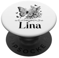 Lina Name Geschenke Schmetterling PopSockets Klebender PopGrip