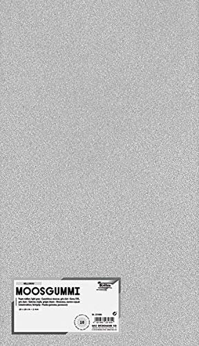 folia 231080 - Moosgummi, 2 mm, ca. 20 x 29 cm, 10 Bögen, hellgrau - ideal für vielseitige Bastelarbeiten