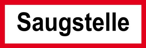 Feuerwehrschild aus Aluminium - Saugstelle - 20 x 60 cm
