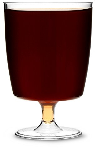 Regalzone 1420 One piece disposable plastic wine glasses (230ml ) - pack of 50