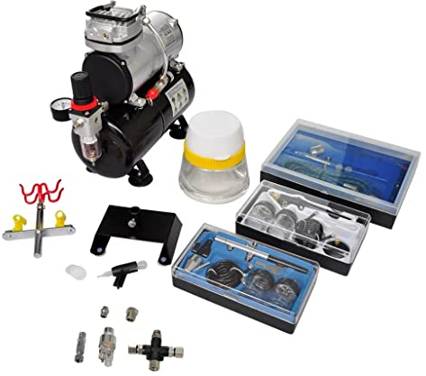 vidaXL Kit de Compresseur d'Aérographe avec 3 Pistolets Compresseur