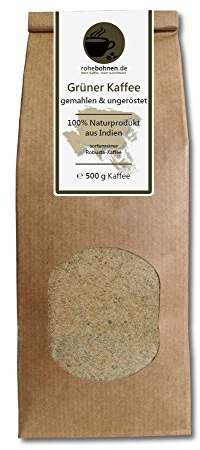Grüner Kaffee gemahlen - Indien Robusta (Rohkaffee gemahlen 500g) - GMP zertifiziert