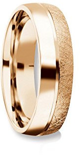 Herrenring Rosegold (Silber 925 hochwertig vergoldet) Ehering Trauring Hochzeitsring Herren flach Verlobung Verlobungsring Herren Herr Freundschaftsring modern schlicht FF384 VGRS60