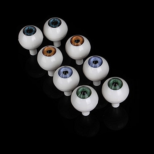 ZIJIA 8 pcs 16 mm Ronde Acrylique Eyes Globe oculaire pour Doll Dollhouse Ours DIY Craft Decor