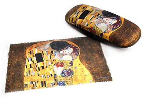 Set Brillenetui und Brillenputztuch Gustav Klimt Der Kuss von Fridolin