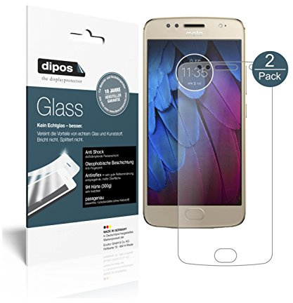 dipos I 2X Displayschutz matt kompatibel mit Motorola Moto G5s Plus Schutzfolie 9H Anti-Shock