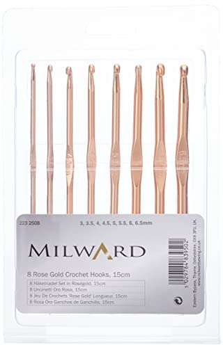 Milward Häkelnadel-Set, Roségold, 8 Stück