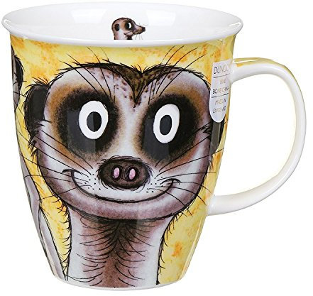DUNOON Schöne Go Wild 'Freche Erdmännchen Fine Bone China Becher Nevis Form