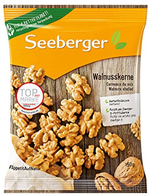 Seeberger Walnusskerne 10er Pack: Walnüsse ohne Schale - reich an Omega-3-Fettsäuren - ideal als gesunde Zwischenmahlzeit - ohne Zusatzstoffe, vegan (10 x 150 g)