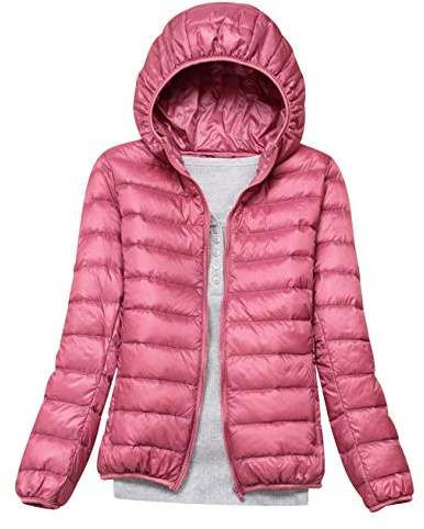 Piumino Leggero Donna Con Cappuccio - Giacca Invernale Imbottita Ultraleggera - Giubbotto Cappotto Pesante Rosa