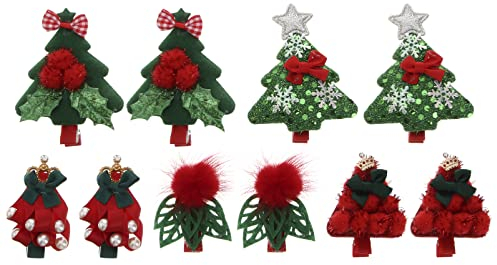 Frcolor 10 Stücke Weihnachten Haarspange Baby Haarklammern Haarclips Haarschmuck Mädchen Kinder Kleinkinder