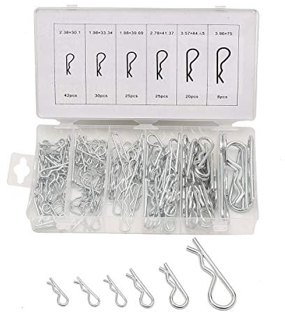 KATSU 150 Stück Splinte Sortiment Federstecker Edelstahl R Clips Split Pins Federsplinte für Kraftfahrzeuge Abschlepptraktoren Rasenmäher Verschlusssystemen - 15 Größen