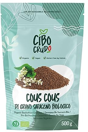 Cous Cous Sarrasin Bio - 500g. Naturellement sans Gluten. Source de Fibres Magnésium et le Phosphore. Contient la vitamine B. Bon comme Plat d'Accompagnement pour les Salades Froides ou les Soupes.