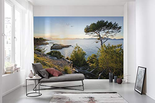 Komar Vlies Fototapete LICHT DES SÜDENS | Tapete, XXL, Dekoration, Natur, Landschaft, Schlafzimmer, Wohnzimmer, Büro, Flur | Größe 400 x 280 cm (Breite x Höhe) | SHX8-013