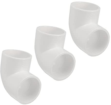 Othmro Raccordo in PVC con ID da 3,2 cm, ad angolo retto a 90 gradi, 3 pezzi, per montaggio per tubi in PVC fai da te, per ripiani in PVC, struttura di supporto per giardino, struttura di stoccaggio