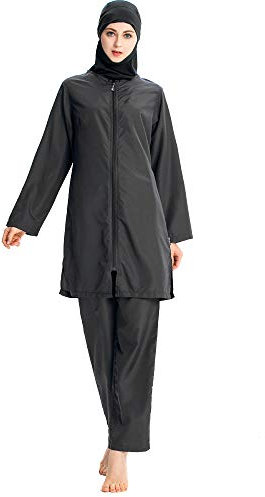ziyimaoyi Muslimische Badebekleidung für Frauen Mädchen Modest Islamischer Badeanzug Hijab Badeanzüge (4XL, Schwarz)