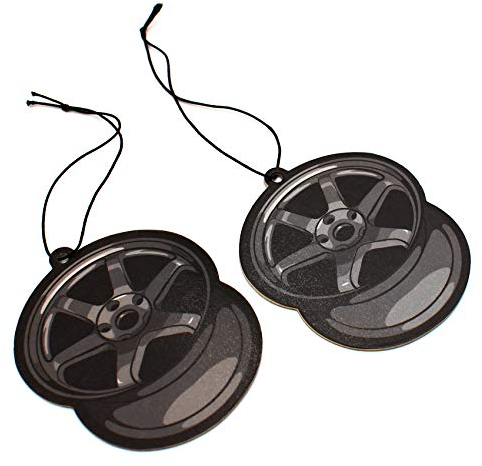 2er Set Tuning Lufterfrischer Duftbaum fürs Auto Air Freshener Design Duft Anhänger (2x Felge Grau)