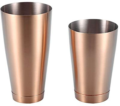 2 pièces ensemble de shaker à cocktail, tasses Boston Shaker en acier inoxydable Martini Drink Shaker Bar Bartending Kit(Rose doré)