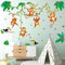 DECOWALL DWL-2013 Affen im Dschungel Wandtattoo Wandsticker Wandaufkleber Wanddeko für Wohnzimmer Schlafzimmer Kinderzimmer