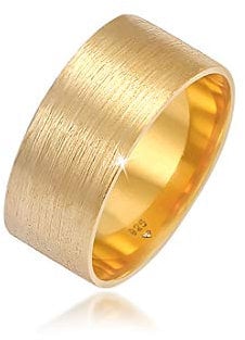 Elli Ring Damen Band Breit Matt Gebürstet Basic in 925 Sterling Silber