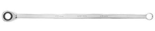 NEO TOOLS Ratchet Double Ring Wrench Long Chrome Vanadium Steel (Cr V) with Integrated 72 Teeth Ratchet Extra Fine 5 Degree Ratchet Chrome Plated Matt Finish