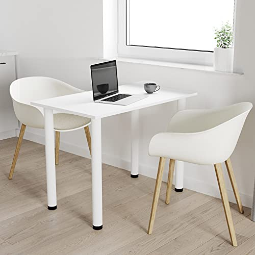 AKKE 110x65 | Esszimmertisch - Esstisch - Tisch mit weißen Beinen - Küchentisch - Bürotisch | Weiss