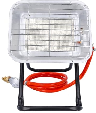 Portable Gas Heater 4.5 kW Piezo Ignition Suitable for Calor Gas, Heating Area 20-60 sqm, 150cm Hose, 37mbar Pressure Regulator, Free-Standing Propane Room Garage Warmer TOUGH MASTER