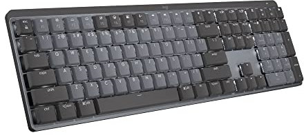 Logitech MX Mechanical Wireless Illuminated Performance Keyboard, Clicky Switches, Backlit Keys, Bluetooth, USB-C, macOS, Windows, Linux, iOS, Android, Metal