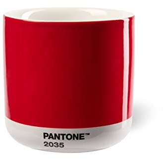 Copenhagen design Pantone Latte Cup - Double Wall Thermo - Cappuccino Handleless Mug - 7.44oz/220ml, Red 2035