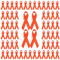 WANDIC Lot de 200 Broches avec Ruban et épingle à nourrice, pour Sensibilisation aux Cancers, pour fête, événement, décoration de vêtements, Orange