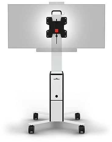 Durable mobiler TV Wagen COWORKSATION®, für TV/Monitore 19-43 Zoll, 3 Fächer, weiß, 370202