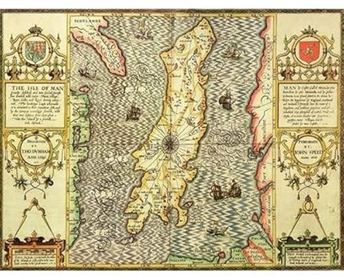 Isle of Man Historical Map 400 Piece Jigsaw Puzzle