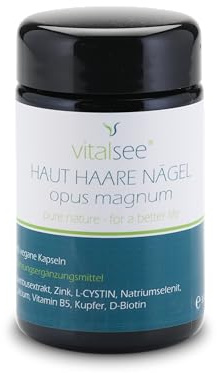 Vitalsee HAUT HAARE NÄGEL - 90 vegane Kapseln – mit Zink, Biotin & Bambus-Extrakt – glutenfrei & laktosefrei