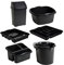 JMS we create smile Kitchen Organiser Set - 25L Swing Top Bin + Square Washing up Bowl + Large Dish Drainer + Large Cutlery Tray + Mop Bucket + Sink Tidy (Midnight Grey/Dark Grey)