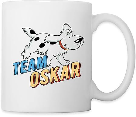 Spreadshirt TKKG Team Oskar Hund Tasse, One size, Weiß